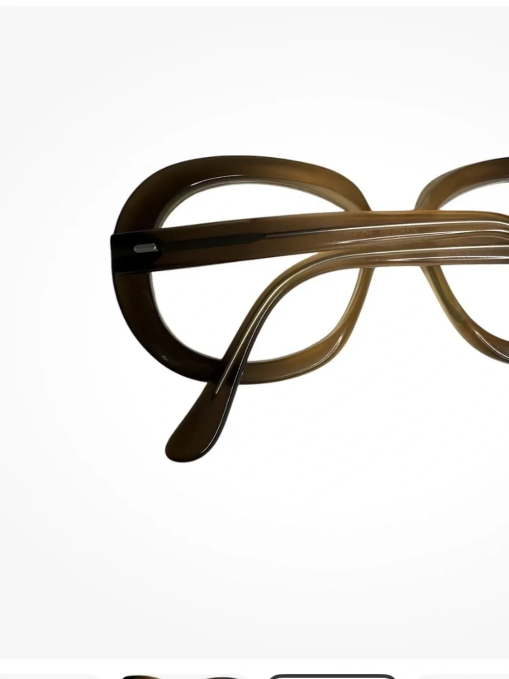 Vintage 50s SWANK TANIA Green Frame France Style: Round Brown Eyeglasses